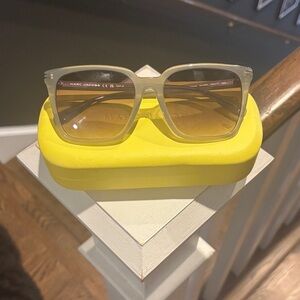 Marc Jacobs Gray Sunglasses with Bright Yellow Case